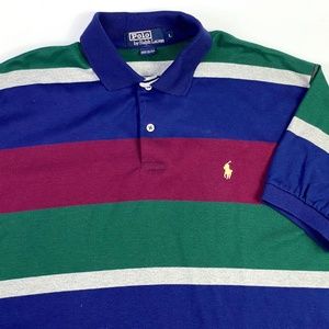 (sold)Vintage Polo Ralph Lauren Single Stitch Short Sleeve Polo Shirt Mens